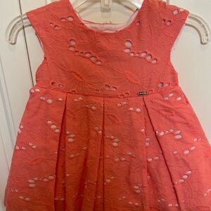 Mayoral Coral Floral Lace Dress